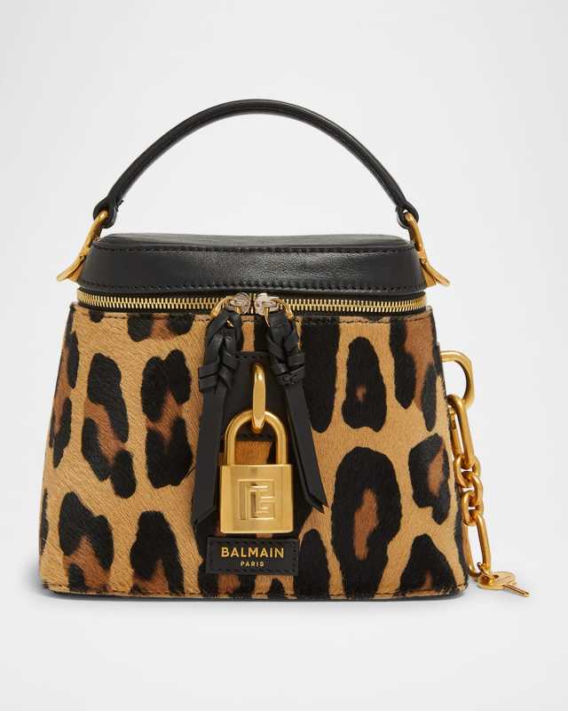 Pulse Vanity Leopard Top-Handle Bag in Calf Hair